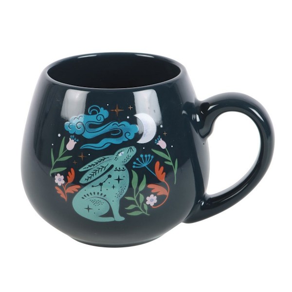 Something Different Midnight Hare Rund Mug Storlek One Svart Black One Size