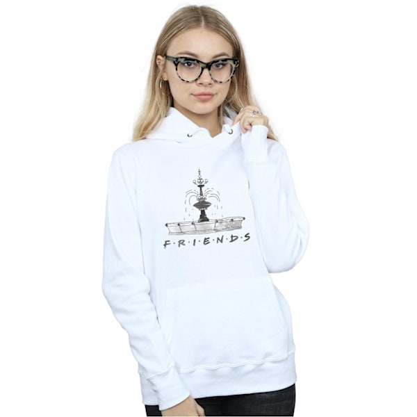 Friends Dam Hoodie för kvinnor/damer med skiss av fontän L Vit White L