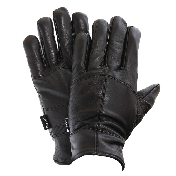 FLOSO Thinsulate Fodrade äkta läderhandskar för män (3M 40g) L/X Black L/XL