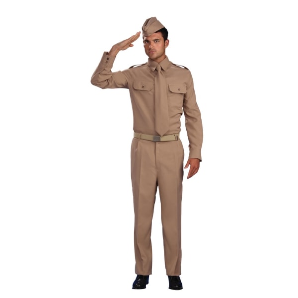 Bristol Novelty Herr WW2 Soldier Costume One Size Brun Brown One Size
