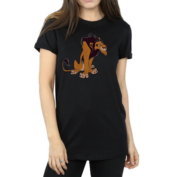 The Lion King Dam/Kvinnor Klassisk Scar Bomull Pojkvän T-shirt Black 3XL