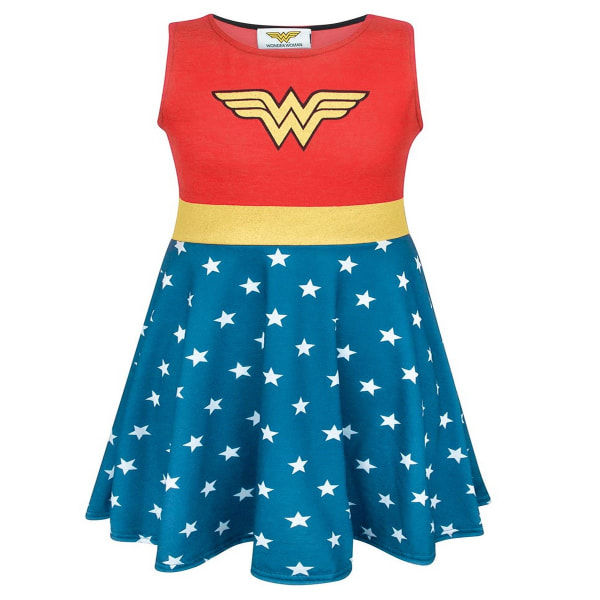 Wonder Woman Tjejdräktklänning 5-6 år Röd/Blå Red/Blue 5-6 Years