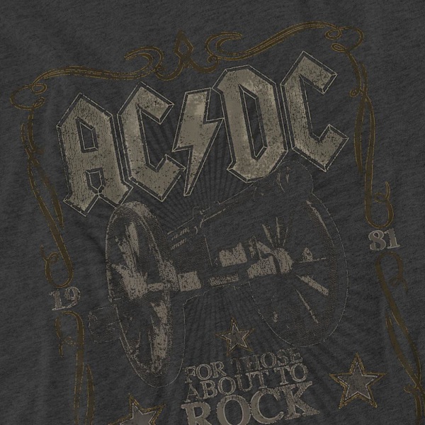 AC/DC Unisex Vuxen Rock Label T-Shirt S Kolgrå Charcoal S