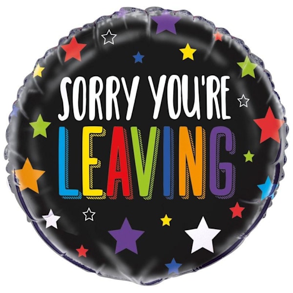 Unik festlig Sorry You´re Leaving rund folie ballong en storlek B Black/Multicoloured One Size