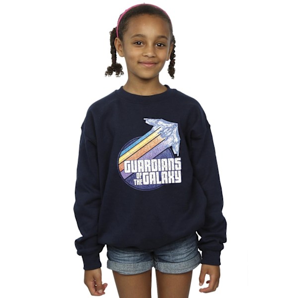 Guardians Of The Galaxy Flickor Badge Rocket Sweatshirt 3-4 År Navy Blue 3-4 Years