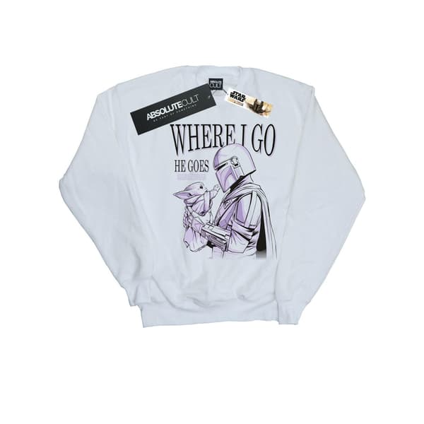 Star Wars Dam/Damer The Mandalorian Where I Go Sweatshirt S White S