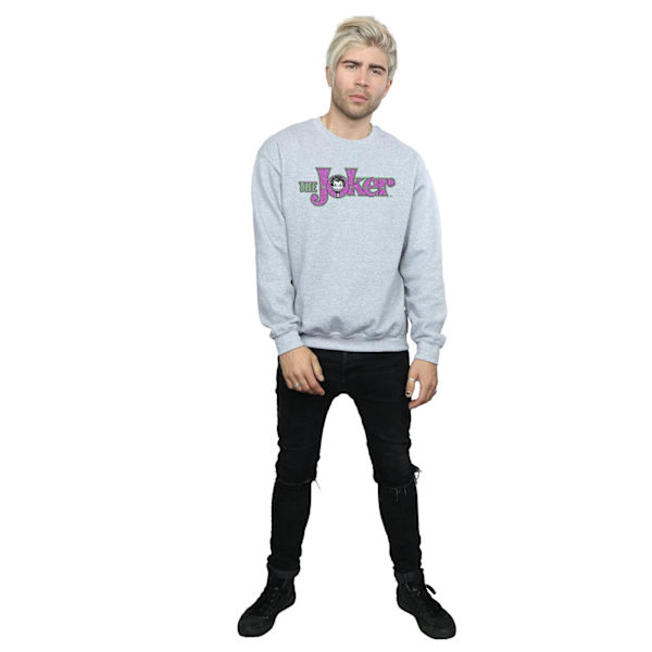 DC Comics Herr The Joker Crackle Logo Sweatshirt S Sports Grey Sports Grey S