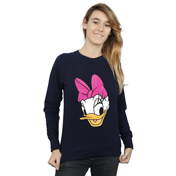 Disney Dam/Kvinnor Daisy Duck Huvud Målad Sweatshirt S Marinblå Navy Blue S