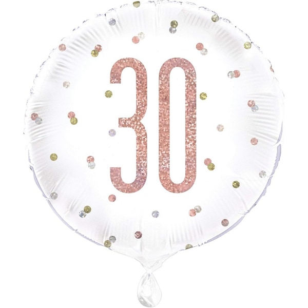 Unique Party Rund 30-årsdag Folieballong One Size Roséguld Rose Gold One Size