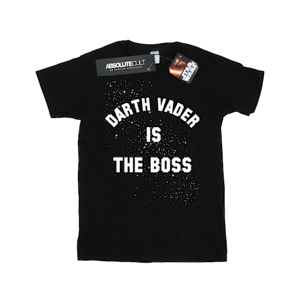 Star Wars T-shirt i bomull för flickor, Darth Vader The Boss, 12-13 år Black 12-13 Years