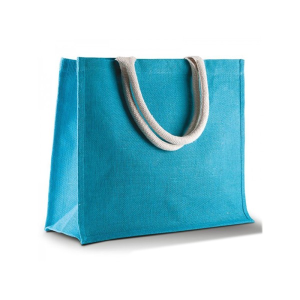 Kimood Dam/Dam Jute Beach Bag One Size Turkos Turquoise One Size
