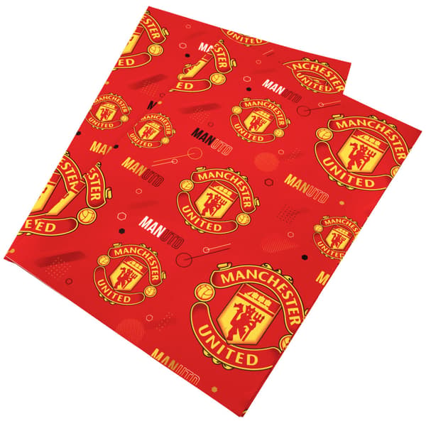 Manchester United FC Text Presentpapper (2-pack) One Size Red/Yellow One Size