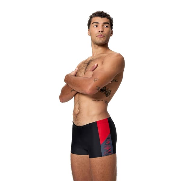 Speedo Herr Dive Aquashort Badbyxor M Svart/Röd Black/Red M