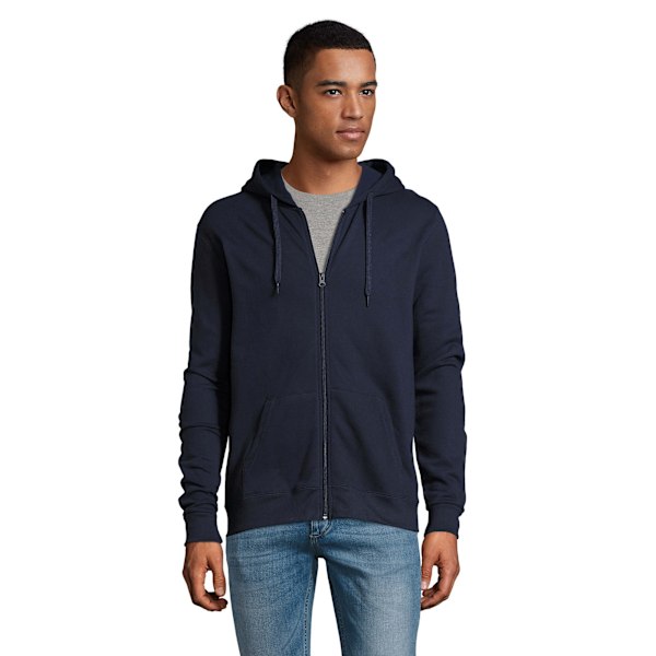 SOLS Herr Stone Zip Up Plain Hoodie M French Navy French Navy M