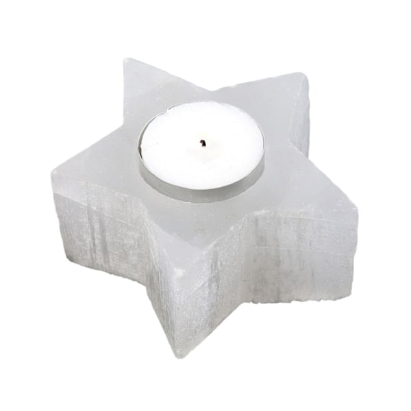 Något Annorlunda Selenit Stjärna Tealight Hållare En Storlek Vit White One Size