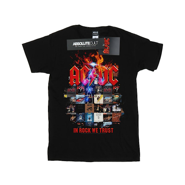 AC/DC Dam/Damer In Rock We Trust Album Cover Bomull Boyfrie Black S