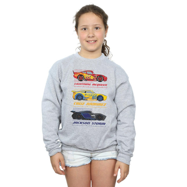 Disney Girls Cars Racer Profile Sweatshirt 12-13 år Sport Grå Sports Grey 12-13 Years