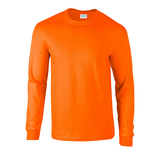 Gildan Unisex Vuxen Ultra Plain Bomulls T-shirt med Lång Ärm 4XL Safety Orange 4XL