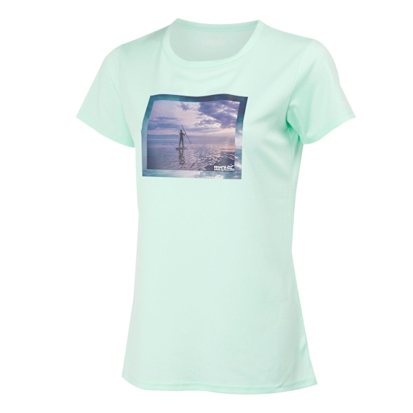 Regatta Fingal VIII Surf Print T-shirt för kvinnor/damer, Storlek 24 UK, Blekt Aqua Bleached Aqua 24 UK