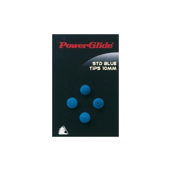 Power Glide Läder Pool Cue Tips 10mm Blå Blue 10mm