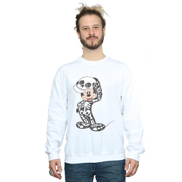 Disney Herr Mickey Mouse Skelett Sweatshirt S Vit White S