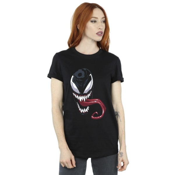Marvel Dam/Kvinnor Venom Face Bomull Boyfriend T-Shirt XXL Svart Black XXL