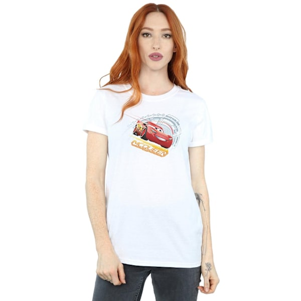 Disney Dam/Damer Bilar Blixten McQueen Bomull Boyfriend T- White XXL