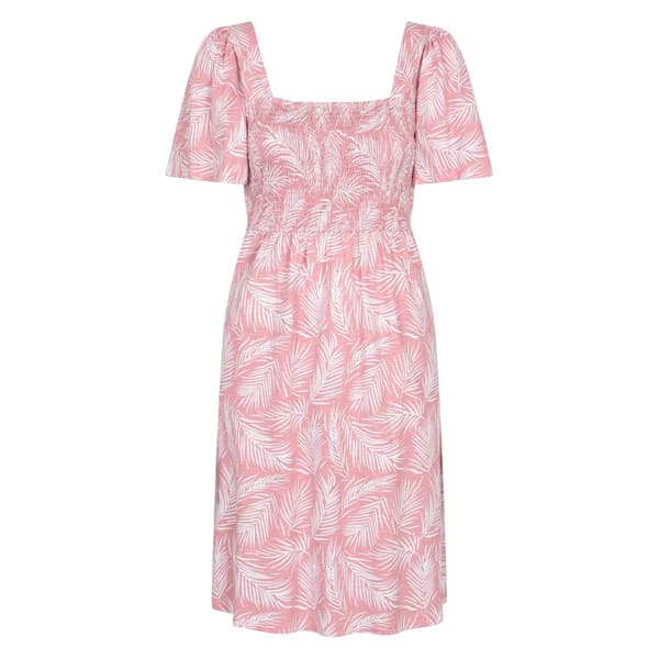 Mountain Warehouse Dam/Dam Hydra Palm Leaf Shirred Klänning Pink 10 UK
