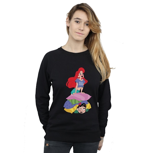 Disney Dam/Damer Wreck It Ralph Ariel Och Vanellope Sweatshirt Black XXL