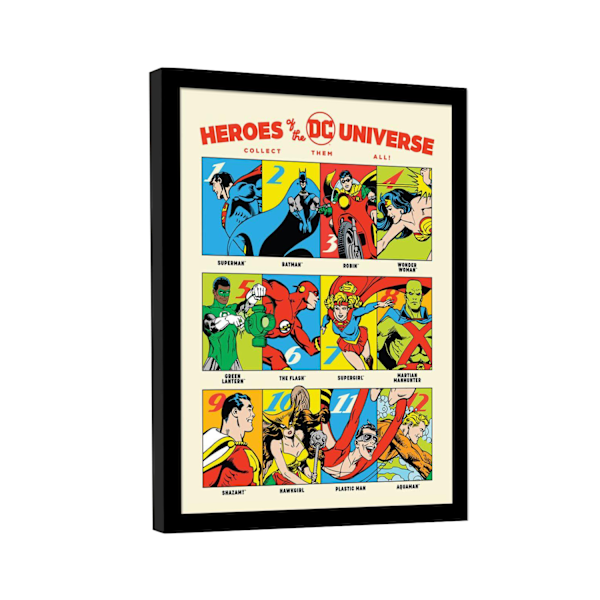 DC Comics Hjältar Från DC Universe Inramad Tryck 40cm x 30cm Mu Multicoloured 40cm x 30cm
