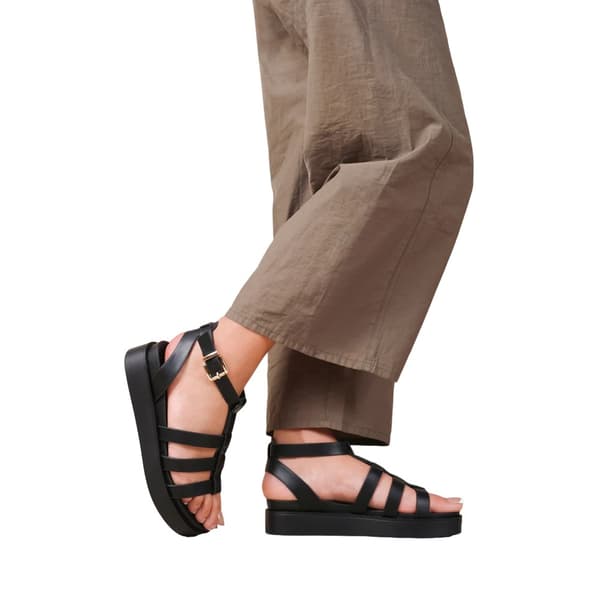 Where's That From Dam/Damer Dubai PU Mid Platform Gladiator Black 5 UK