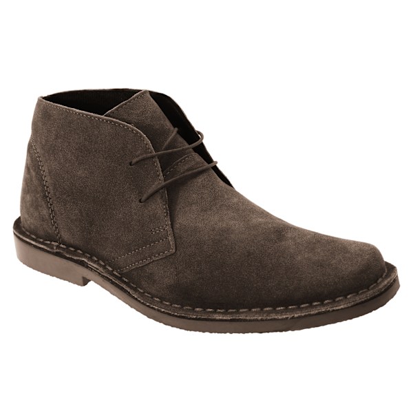 Roamers herr Classic Desert Boots i äkta mocka 12 UK mörkbrun Dark Brown 12 UK