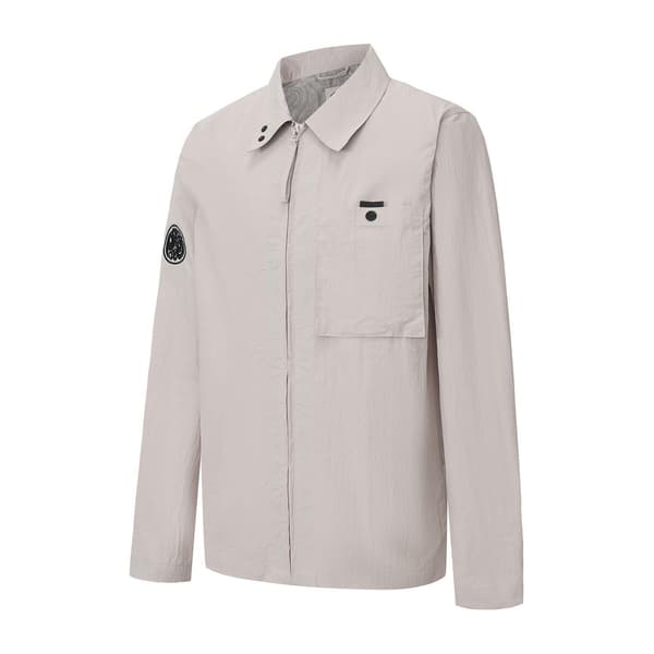 Pretty Green Herr Nylon Overshirt L Ljusgrå Light Grey L