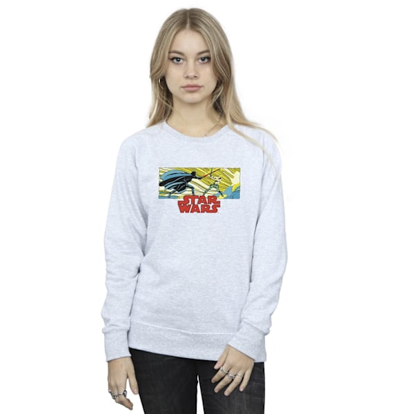 Star Wars Dam/Damer Comic Strip Luke Och Vader Sweatshirt X Sports Grey XXL