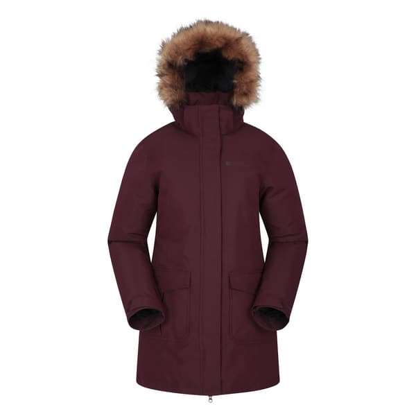 Mountain Warehouse Dam/Dam Tarka II Lång Vadderad Jacka 20 Burgundy 20 UK