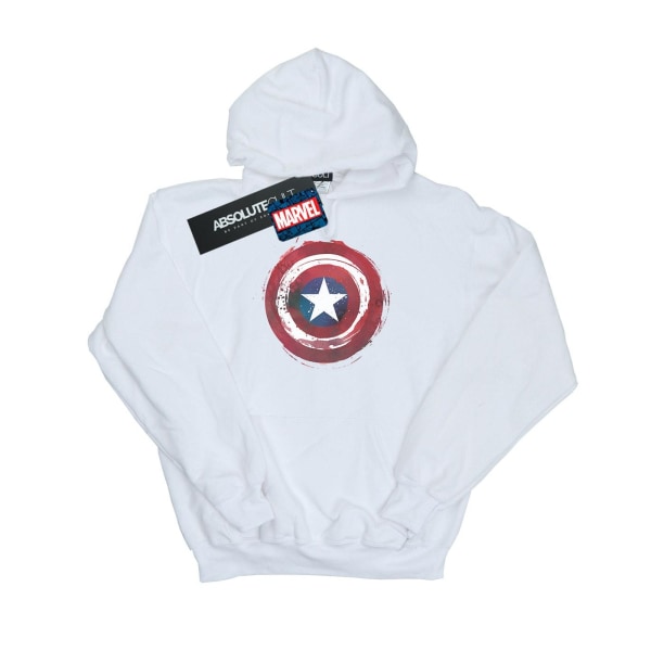 Marvel Mens Captain America Splatter Shield Hoodie 5XL Vit White 5XL