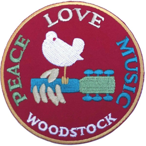 Woodstock Peace - Love - Music Strykjärn på lapp En storlek Röd/Vit Red/White/Blue One Size