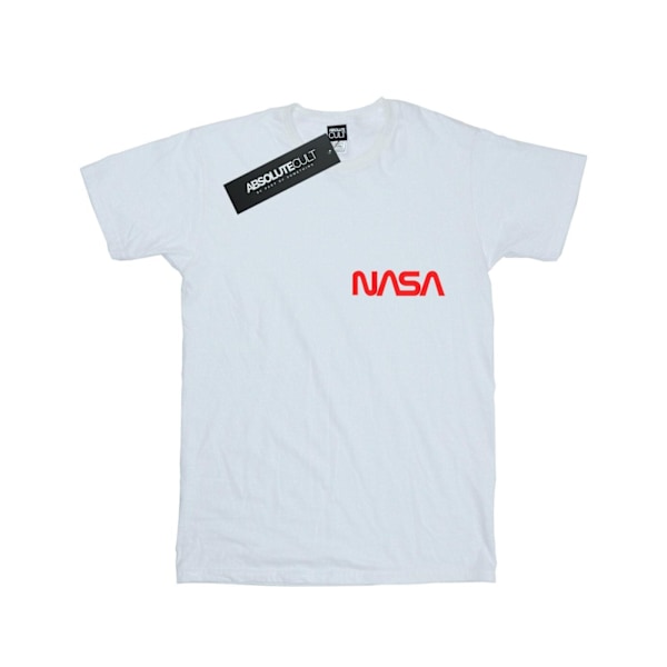 NASA Girls Modern Logo Chest Cotton T-Shirt 9-11 år Vit White 9-11 Years