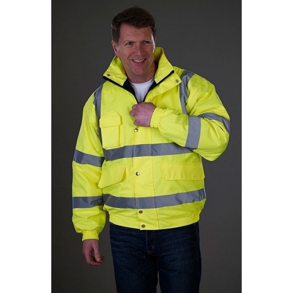 Grafters Unisex Hi-Visibility Vattentät Bomberjacka L Gul Yellow L