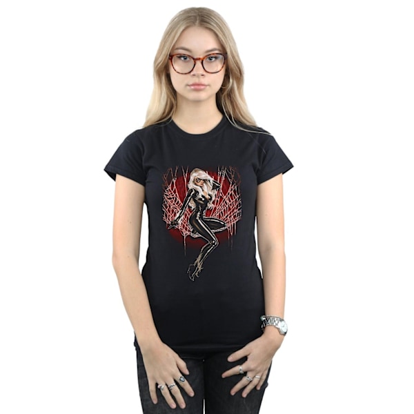 Marvel Womens/Ladies Black Cat Spider Web Bomull T-shirt S Svart Black S