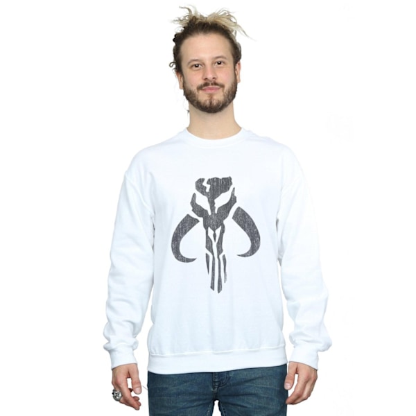 Star Wars The Mandalorian Banther Skull Sweatshirt för män 4XL Vit White 4XL