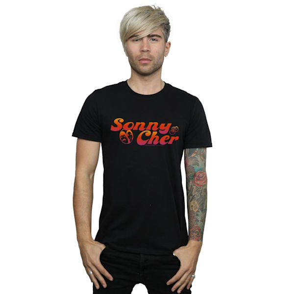Sonny & Cher Herr Gradient Logo T-Shirt 4XL Svart Black 4XL
