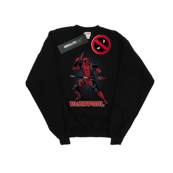 Marvel Dam/Ladies Deadpool Gun Sword Burst Sweatshirt XL Bla Black XL