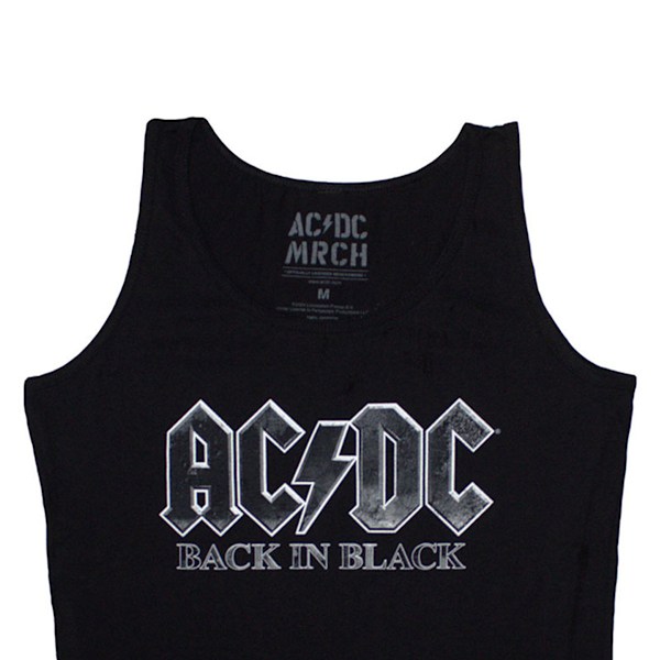 AC/DC Dam/Kvinna Back In Black Väst Topp XXL Svart Black XXL