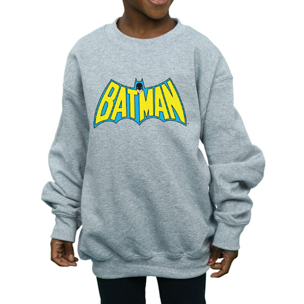 DC Comics Girls Batman Retro Logo Sweatshirt 5-6 år Sports G Sports Grey 5-6 Years