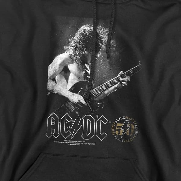 AC/DC Herr Foto Gitarr Huvtröja L Svart Black L