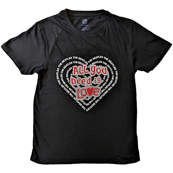 The Beatles Unisex Adult All You Need Is Love Bomull T-shirt XX Black XXL