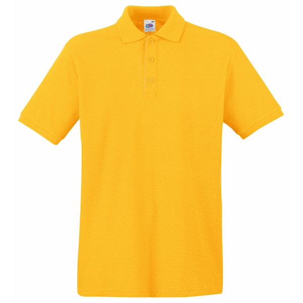 Fruit Of The Loom Premium Herr Kortärmad Poloskjorta S Solros Sunflower S