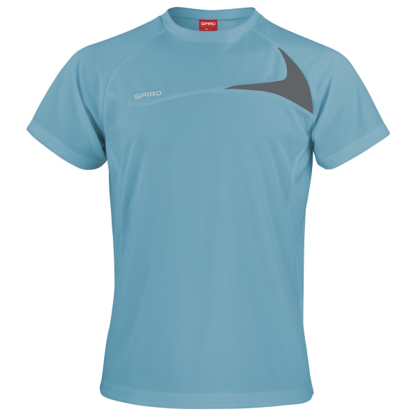 Spiro Mens Sports Dash Performance Training Shirt 3XL Aqua/Grå Aqua/Grey 3XL