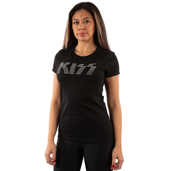 Kiss Dam T-shirt med Logotyp XL Svart Black XL